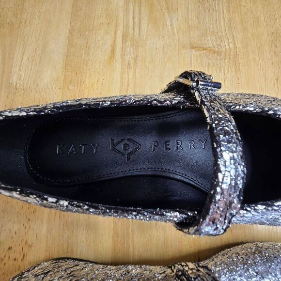 Katy Perry The Evie Mary Jane Metallic Silver Size 5.5 - Picture 7 of 13